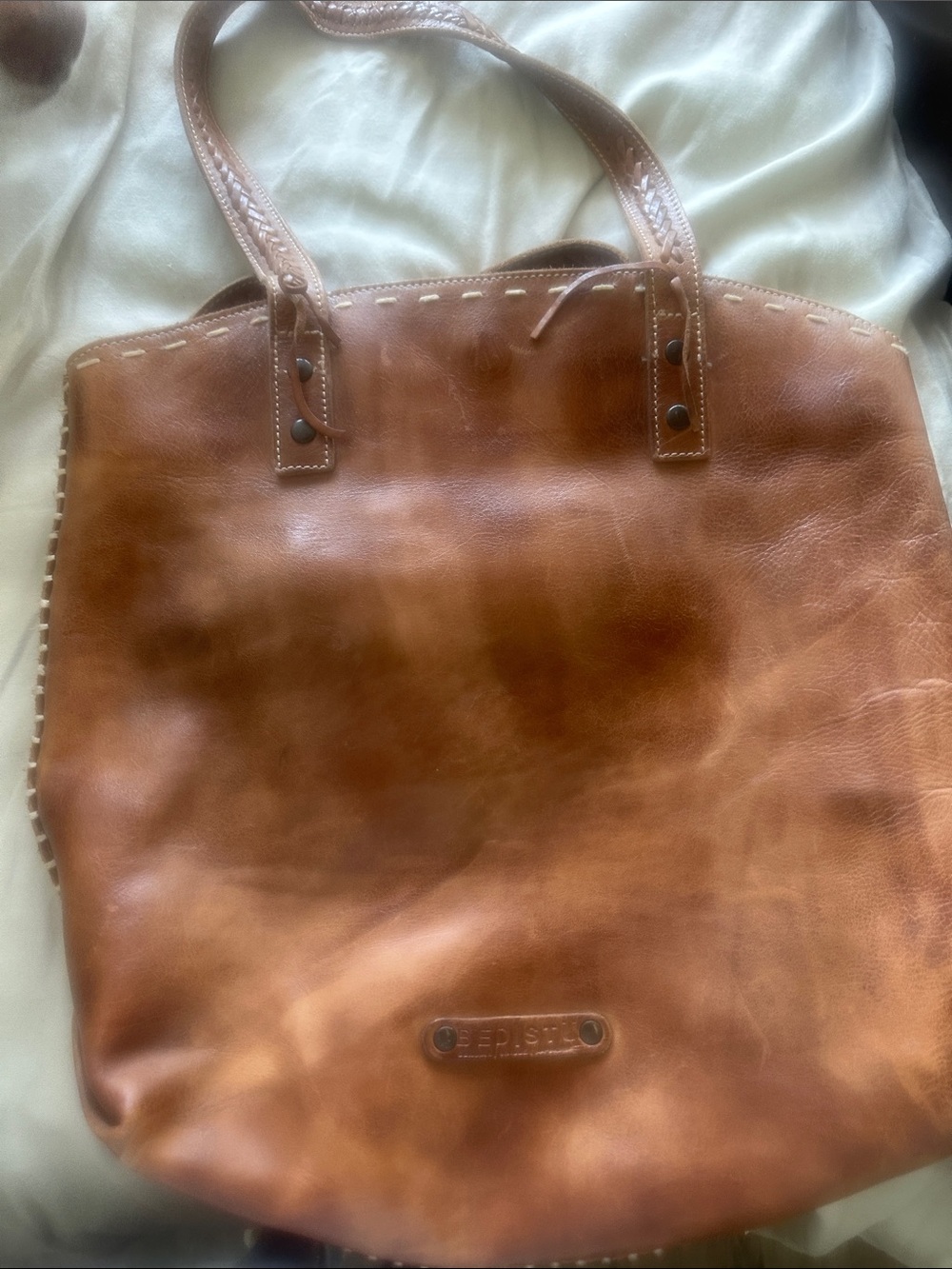 Bed Stu Distressed Chestnut Leather Tote - Picture 4 of 4